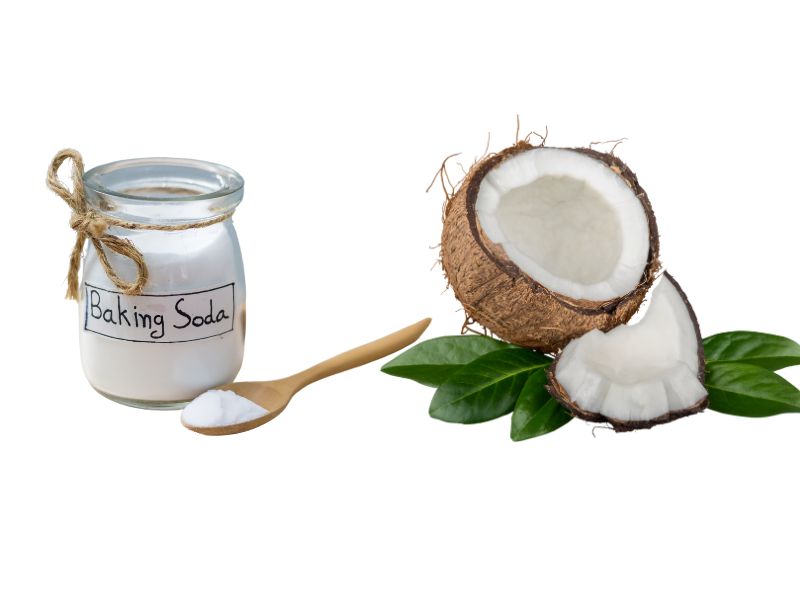 mặt nạ baking soda và dầu dừa là trắng da