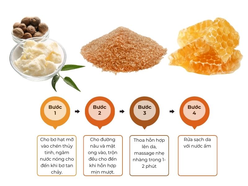 tẩy tế bào chết với bơ hạt mỡ
