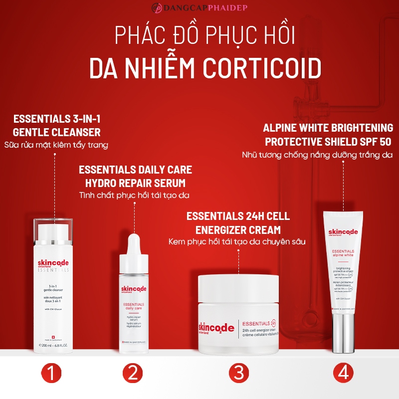 Phác đồ điều trị da nhiễm corticoid hiệu quả nhất.