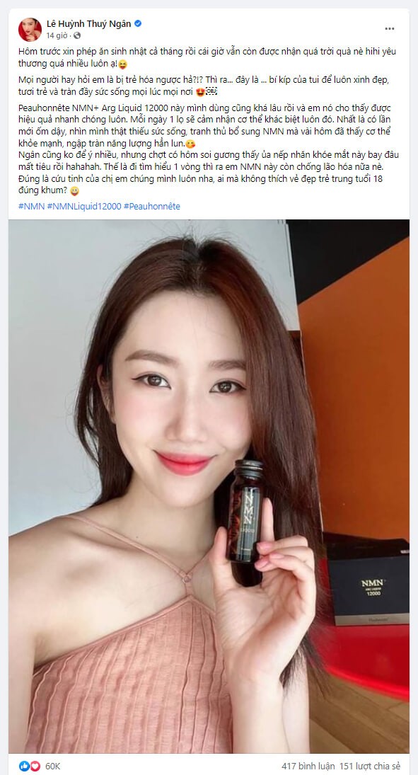 Nước uống NMN Nano Liquid nhận được đánh giá tích cực từ người dùng.