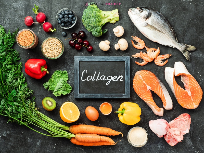 Nên bổ sung thêm các thực phẩm giàu collagen.