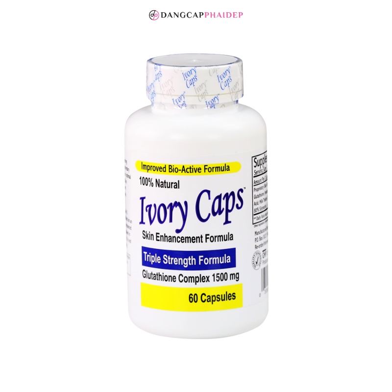 Viên Uống Ivory Caps Glutathione sở hữu 100% nguyên liệu tự nhiên.